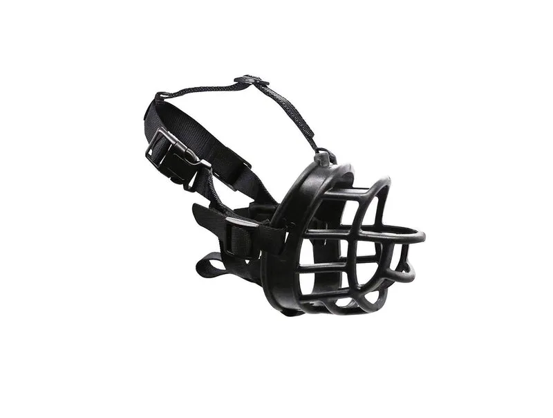 Bozal Plastico Negro Para Perro Ajustable