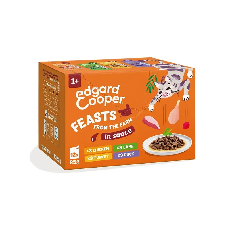 Edgard & Cooper Festines De La Granja En Salsa Adulto Mutipack, 12x85 gr