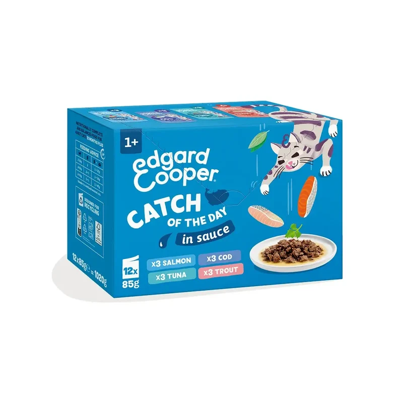 Edgard & Cooper Selección Captura Del Día En Salsa Adulto Mutipack, 12x85 gr