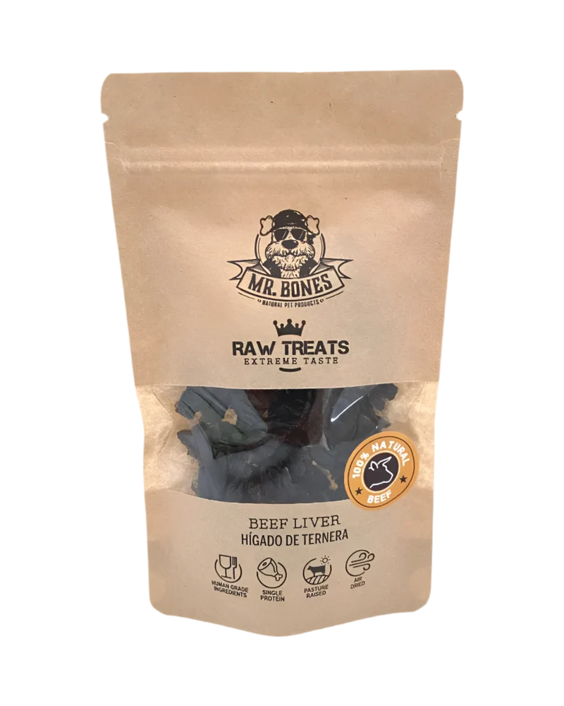 Mr. Bones | Raw Treats Hígado de ternera – Snack natural para perro y gato