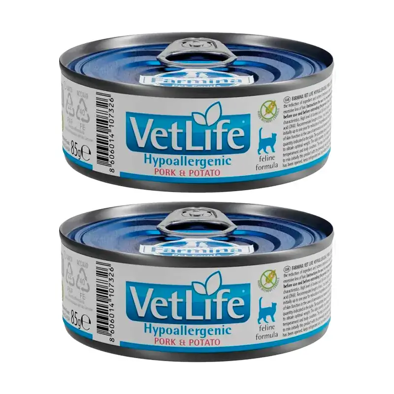 Farmina Vet Life Cat Hypoallergenic Cerdo, Pack 2 x Caja 12X85Gr