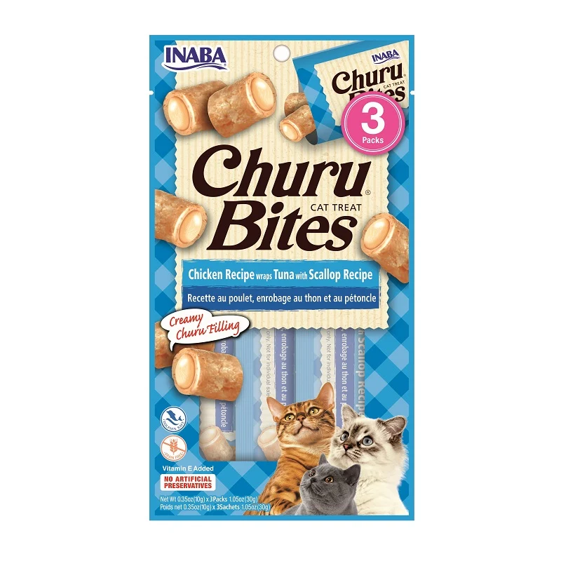 Inaba Cat Churu Bites Pollo y Atún con Vieiras 3x10g