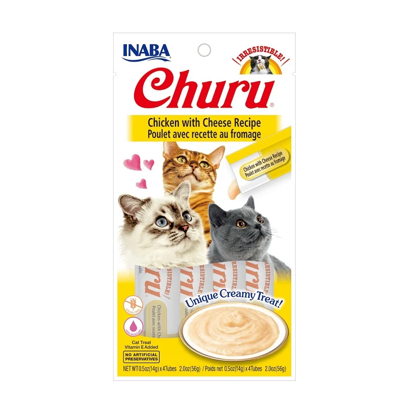 Inaba Cat Churu Pollo con Queso 4x14g