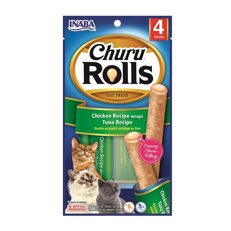 Inaba Cat Churu Rolls de Pollo y Atún 4x10g