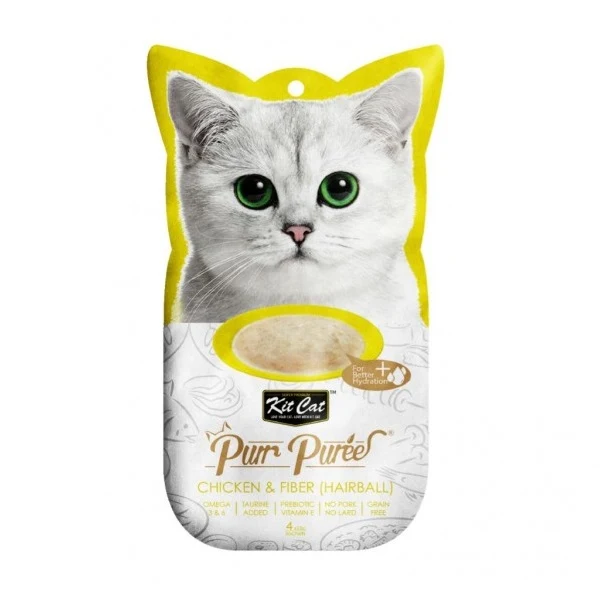 Kit Cat PurrPuree Pollo (AntiHairball) 4x15g