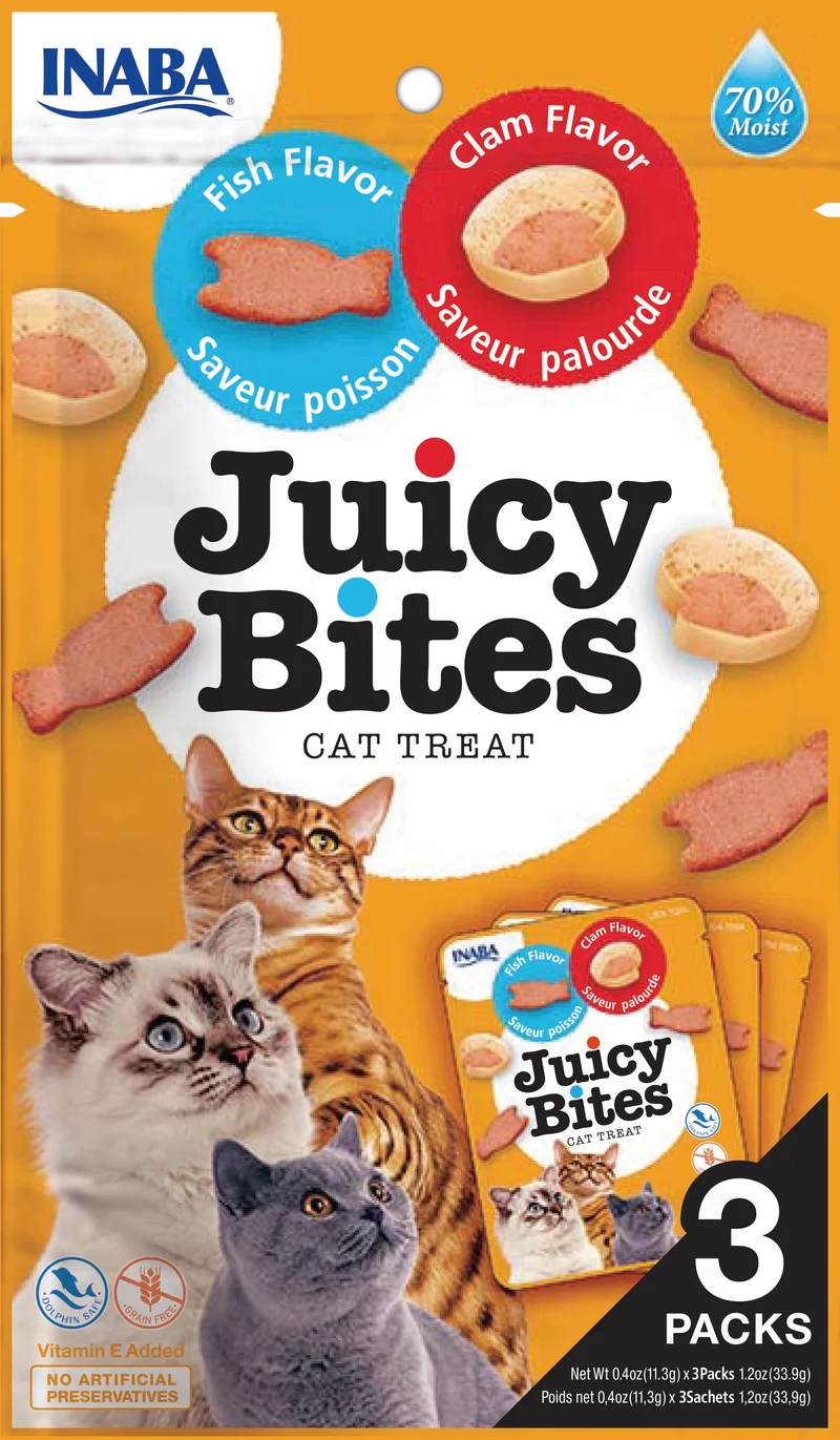 Inaba | Juicy Bites - Pescado con Almeja (3x11g)