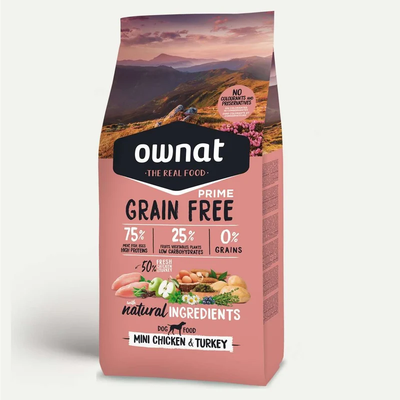Ownat Dog Prime Grain Free Mini Pollo y Pavo