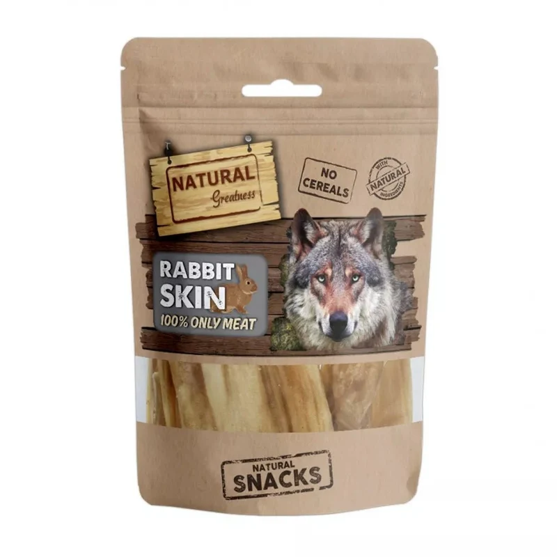 Natural Greatness Snacks Only Meat Piel de Conejo para Perros 70 g