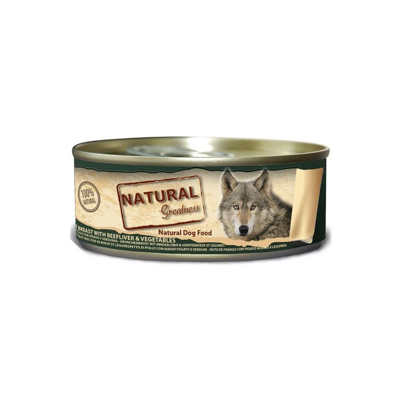 Natural Greatness Lata Pechuga de Pollo, Hígado de Buey y Vegetales 156 g