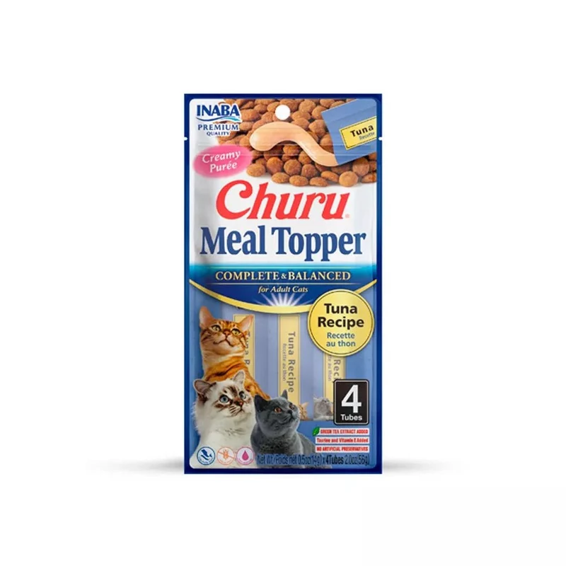 Inaba Churu Cat Meal Topper Receta Atún Snack Gatos 4 x 14 g