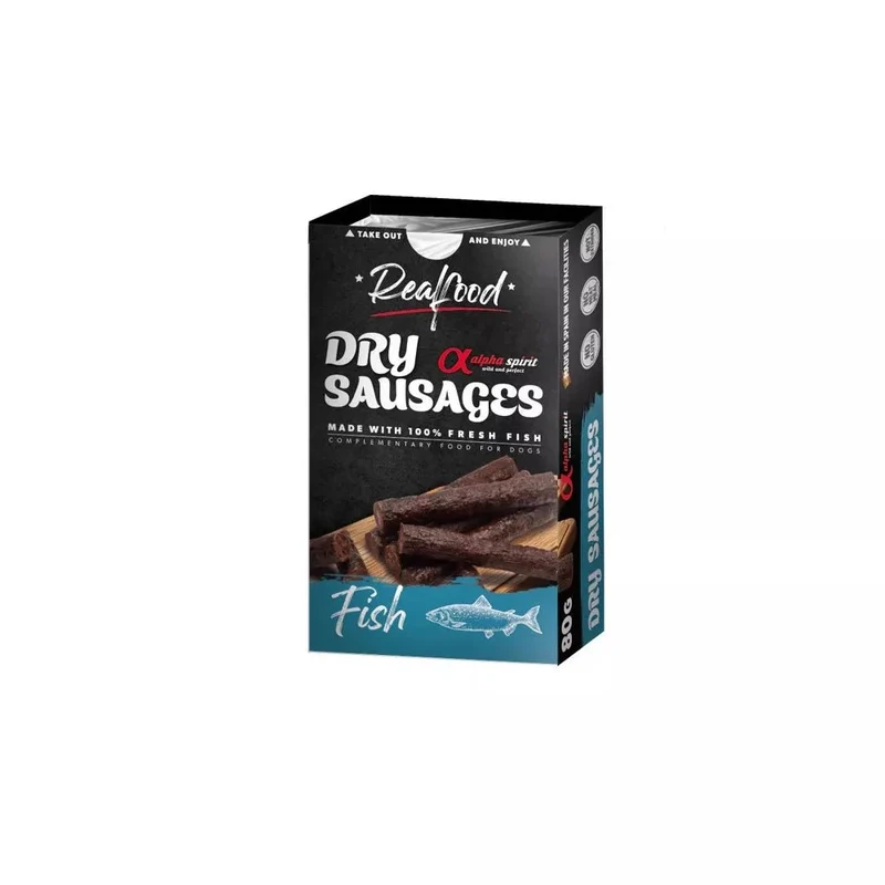 Alpha Spirit Salchicha Curada para Perros Pescado 80 g