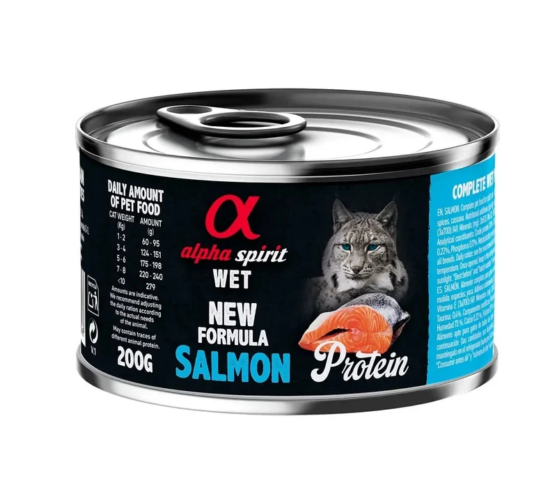 Alpha Spirit Húmedo Protein para Gatos Salmón Lata 200 g