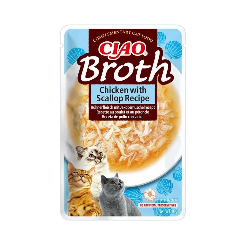 Inaba Churu Cat Broth Sopa Pollo y Vieira Snack Gatos 40 g