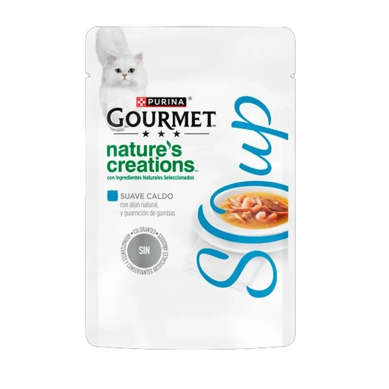 Purina Gourmet Nature's Creations Sopa Atún natural y Gambas 40 gr