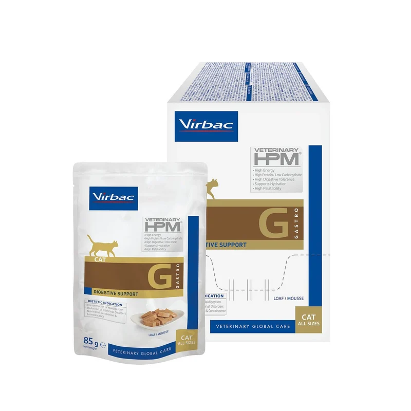 Virbac Pf Hpm Feeline Digestive Support Alimento Húmedo para Gatos con Problemas Digestivos 12 sachets de 85g