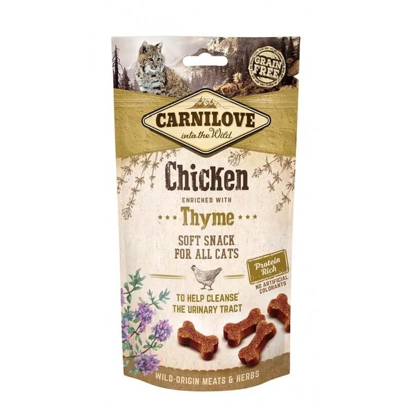 Carnilove Snacks Pollo y Tomillo Semihúmedos 12 bolsas de 50g