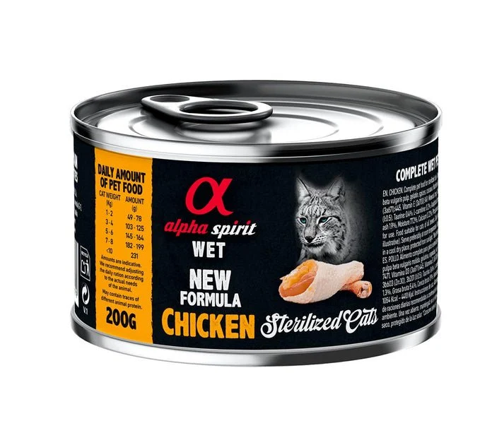 Alpha Spirit Feline Esterilizado Pollo Lata 6x200g