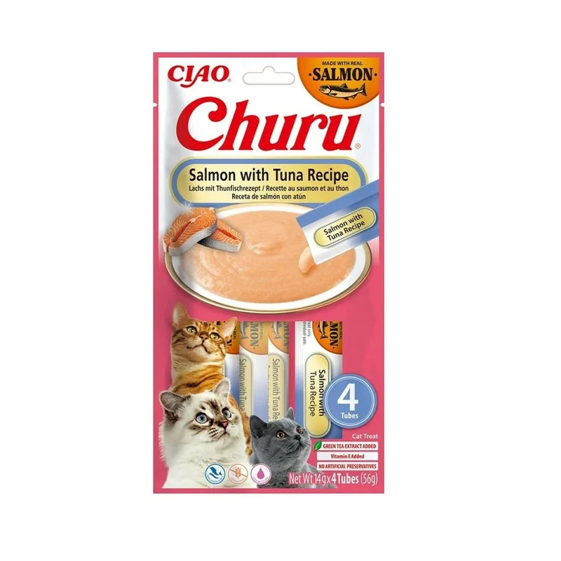 Snack for Cats Inaba Churu Salmon with tuna recipe Salmon 4 x 14 g