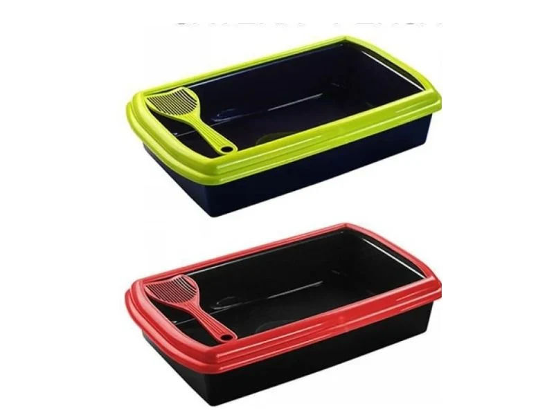 Arenero PERSA con Pala y Borde para Gatos 47x32x11cm | Higiene Diaria Fácil