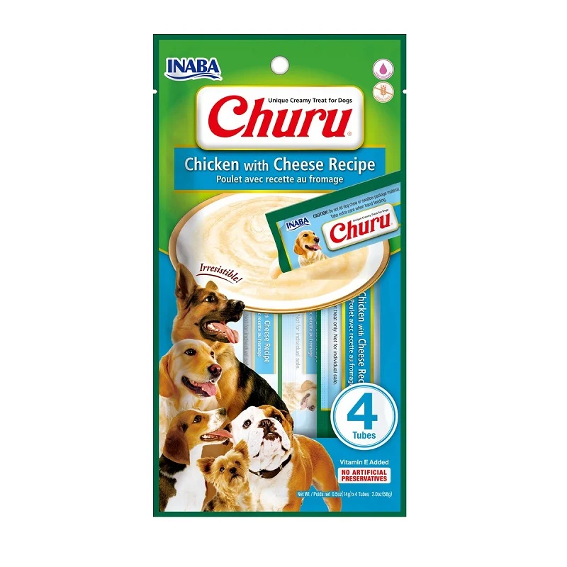 Inaba Dog Churu Pollo con Queso 4x14g