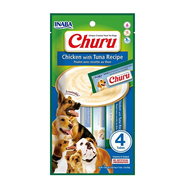 Inaba Dog Churu Pollo con Atún 4x14g