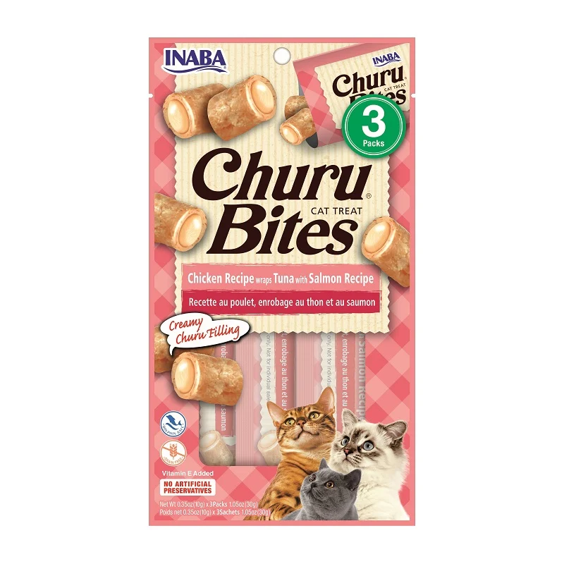 Inaba Cat Churu Bites Pollo y Atún con Salmón 3x10g