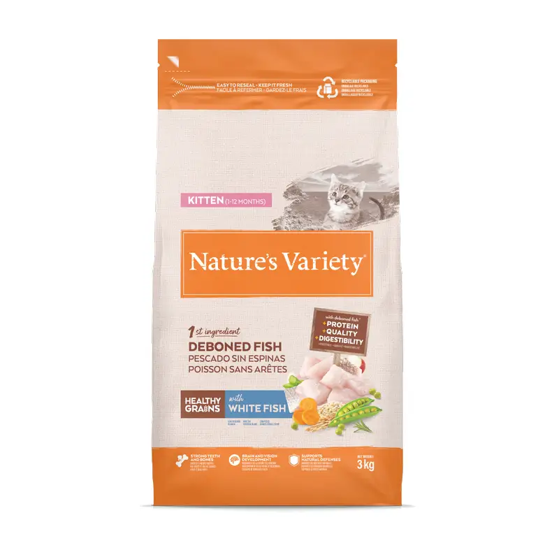 Nature'S Variety Healthy Grain Kitten Pienso Para Gatitos Con Pescado Blanco, 3 kg