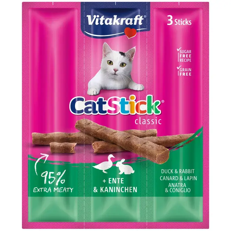 Vitakraft Cat Stick Mini Pato Y Conejo 20x3 unidades