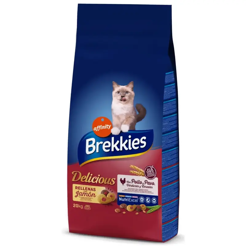 Brekkies Pienso Cat Delicious Aves, 20 kg