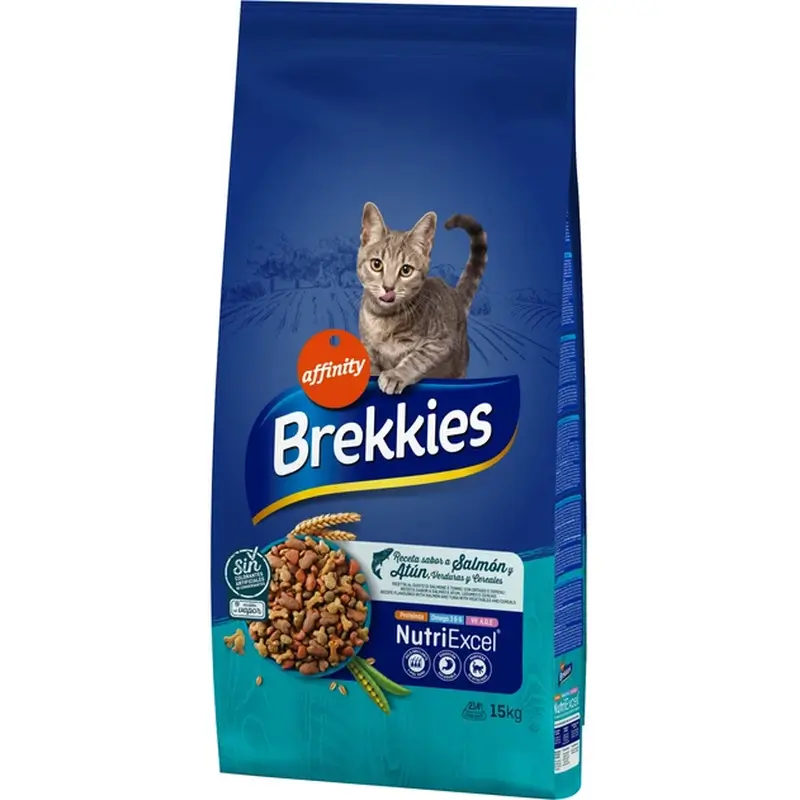 Brekkies Pienso Cat Receta Salmon, 15 kg