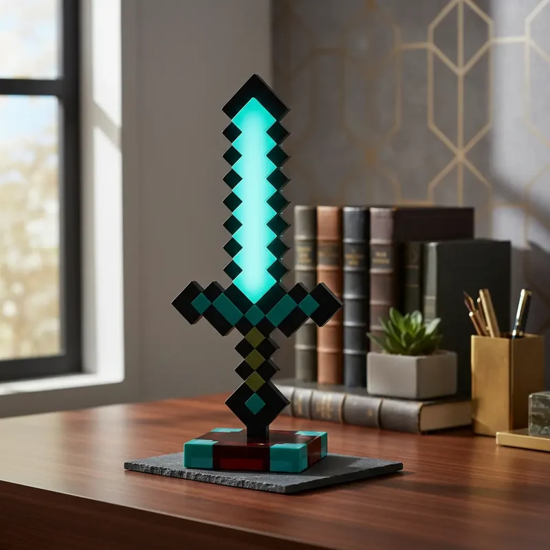 Espada de Diamante de Minecraft con Luz LED — Recargable