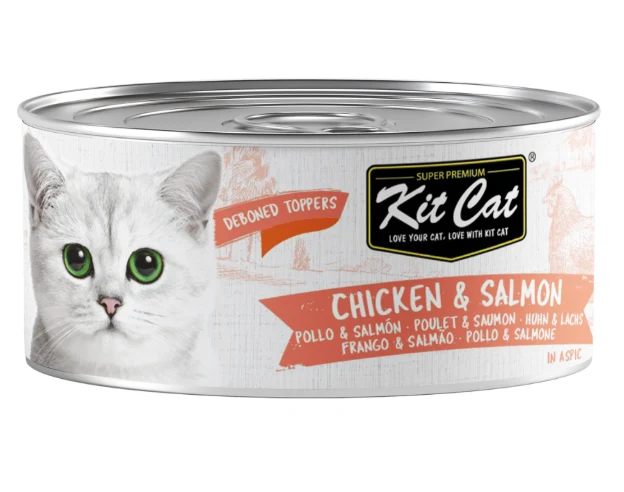 Kit Cat Lata Toppers - Pollo Y Salmón 80g