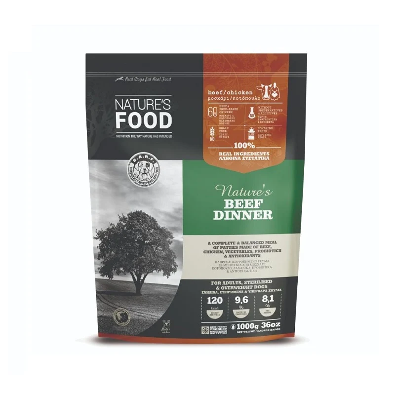 NaturesFood BARF Ternera burgers 1kg