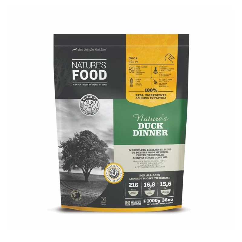 NaturesFood BARF Pato burgers 1kg