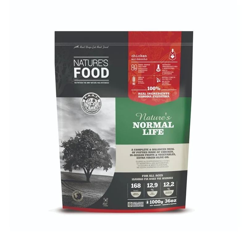 NaturesFood BARF Normal Life Pollo burgers 1kg