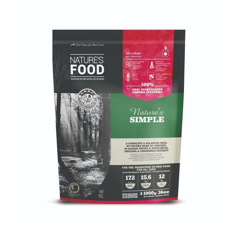 NaturesFood BARF Simple Menu burgers 1kg