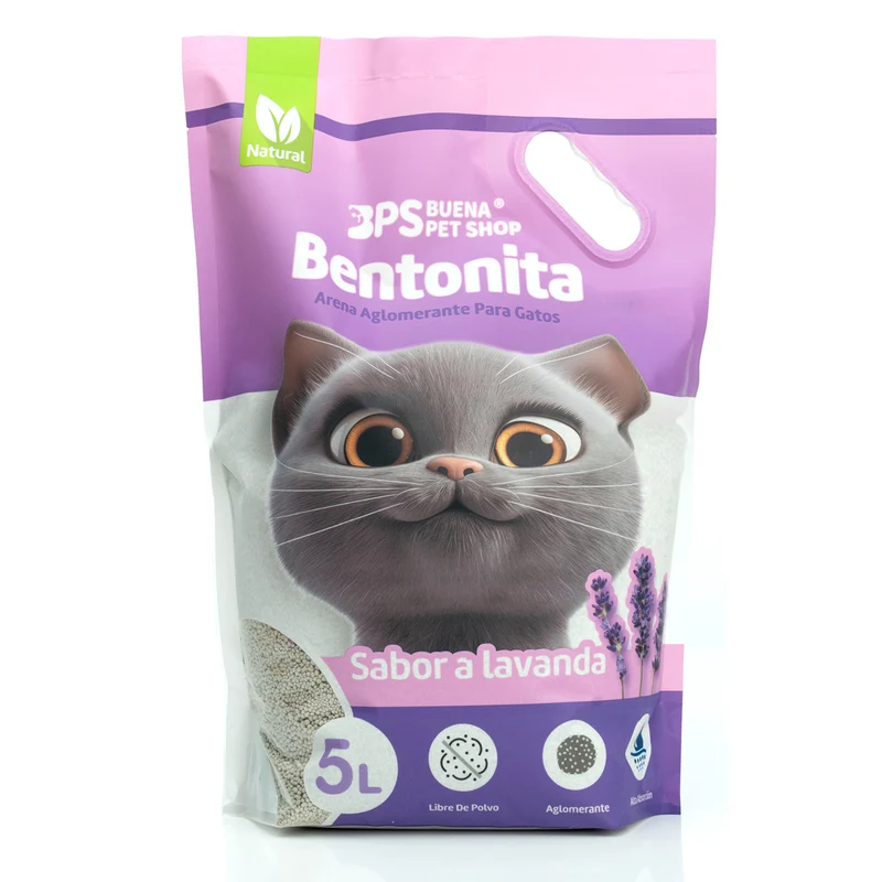 BPS® Arena BENTONITA Aglomerante para Gatos - Lavanda