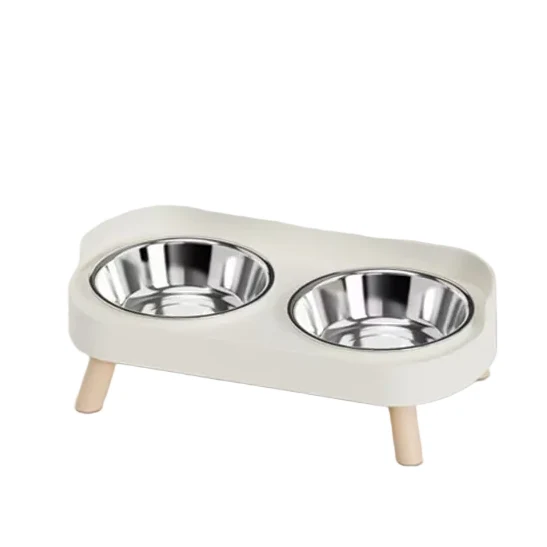 Comedero y Bebedero de Acero Inoxidable Un Cuenco o Doble Cuenco Desmontable con Soporte Elevado Ergonómico para Gatos y Perros Pequeños