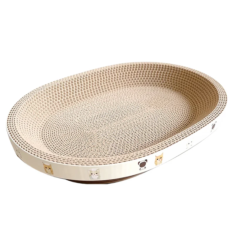 Cama Rascador De Carton Resistente Para Gatos Redondo/ Ovalado