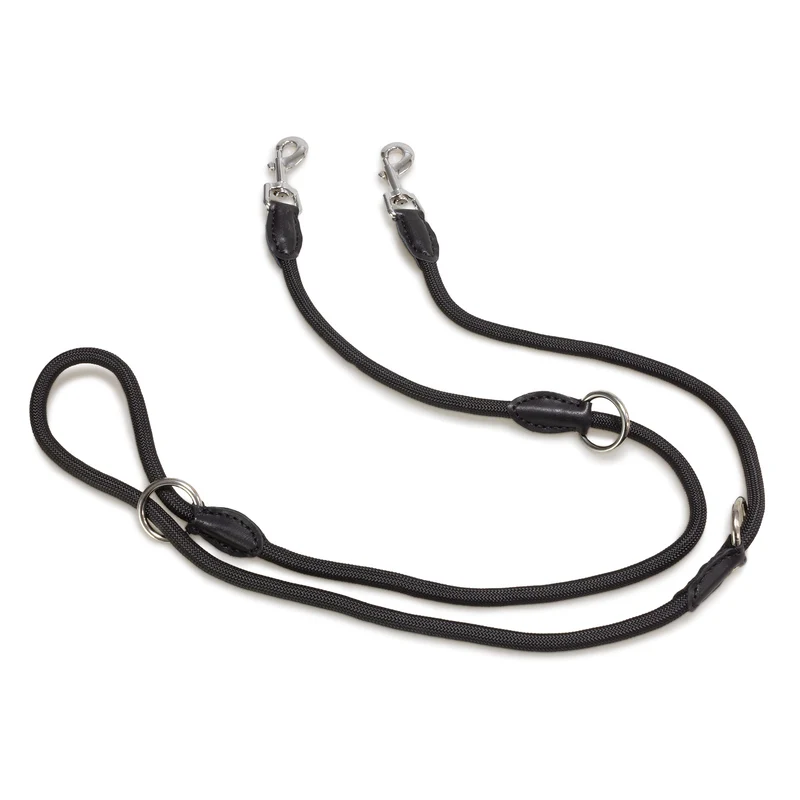 Correa tres posiciones negro para perros - 1 x 200 cm - Accesorios para mascotas