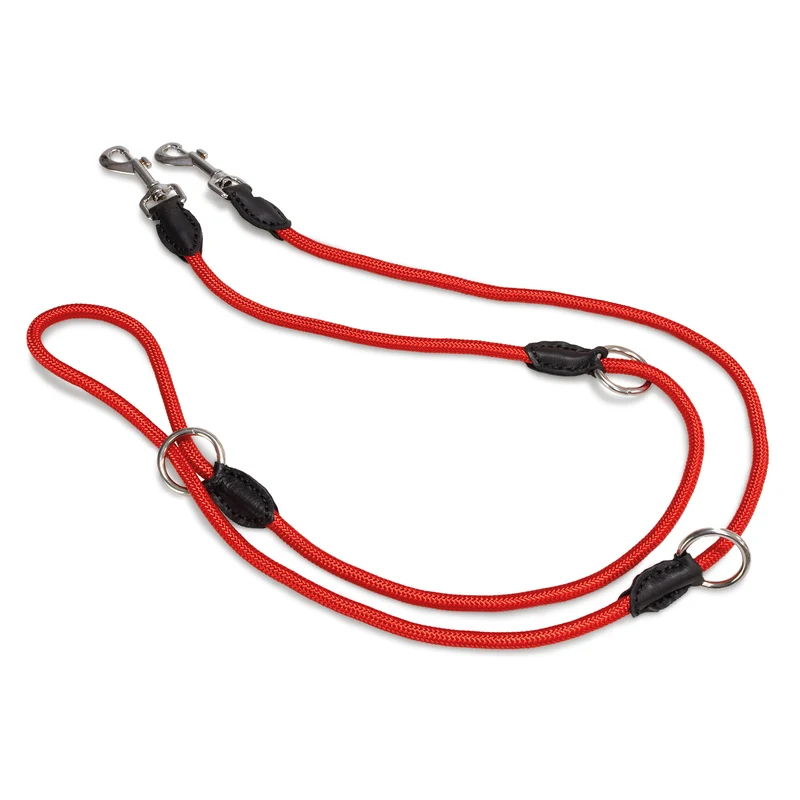 Correa tres posiciones roja para perros - 1 x 200 cm - Accesorios para mascotas