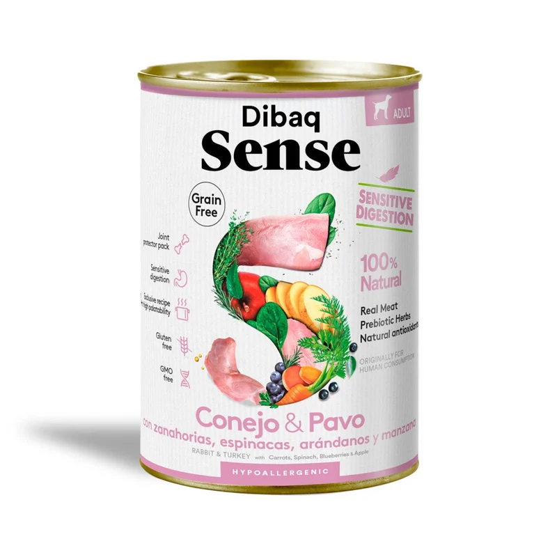 Dibaq Sense Sensitive Conejo y Pavo sin Cereales 380g