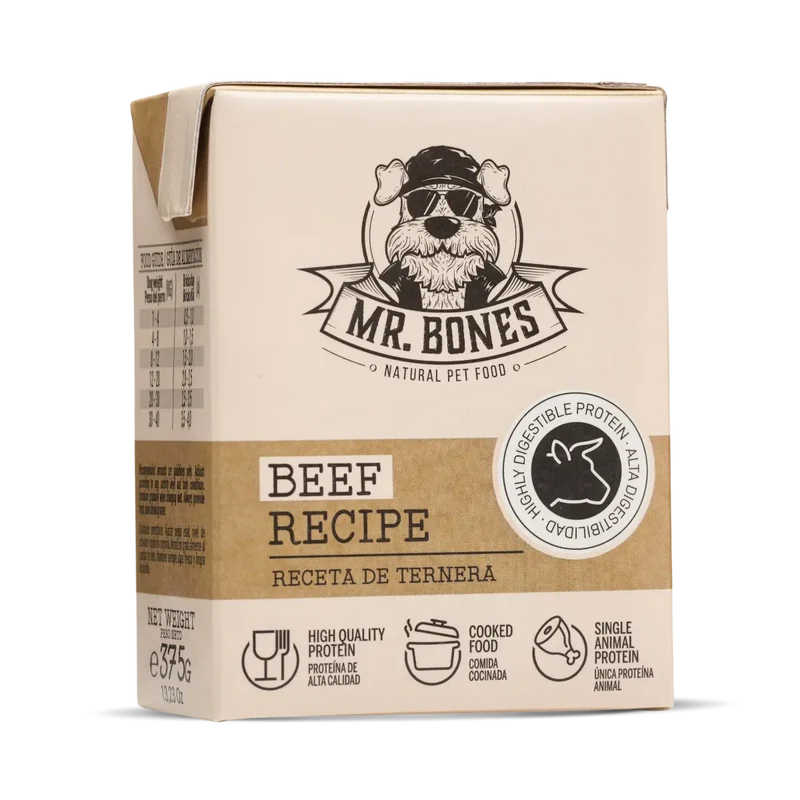 Mr.Bones Comida Cocinada de Ternera con Vegetales 375g