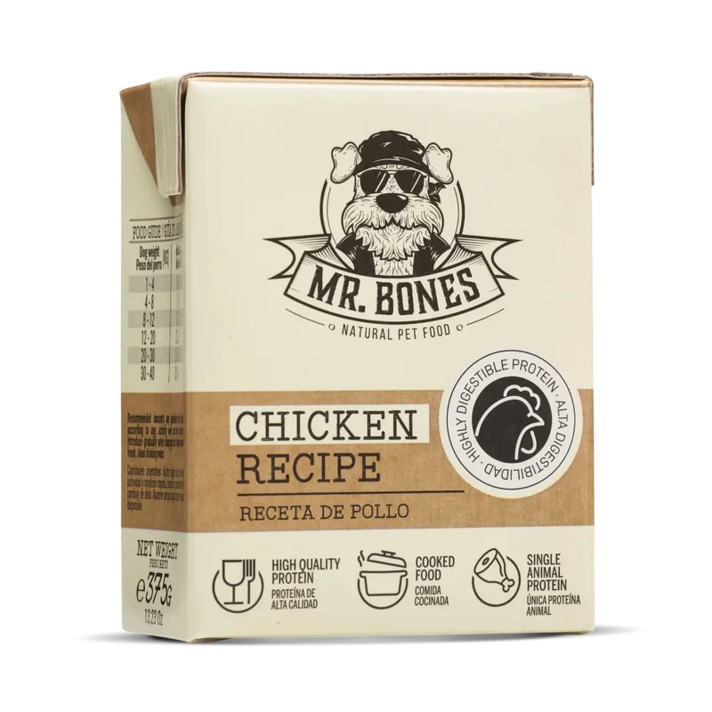 Mr.Bones Comida Cocinada de Pollo con Vegetales 375g