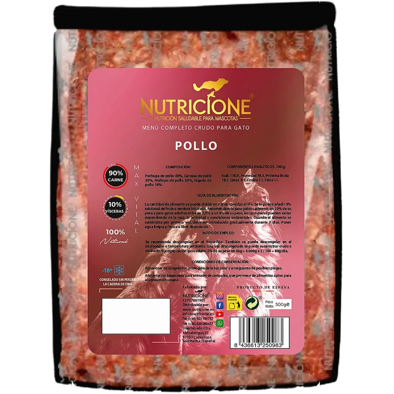 Menú Completo Gato de Pollo - Nutricione