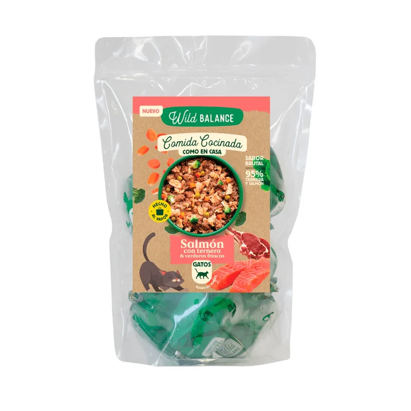Wild Balance - Comida cocinada de salmón y ternera para gatos
