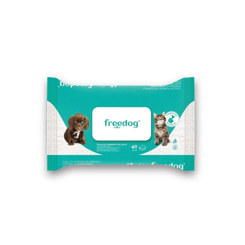 Freedog - Toallitas higiénicas y desinfectantes con talco