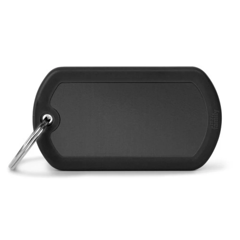 Placa identificativa MyFamily Hushtag Military Grande Negro Goma Negra