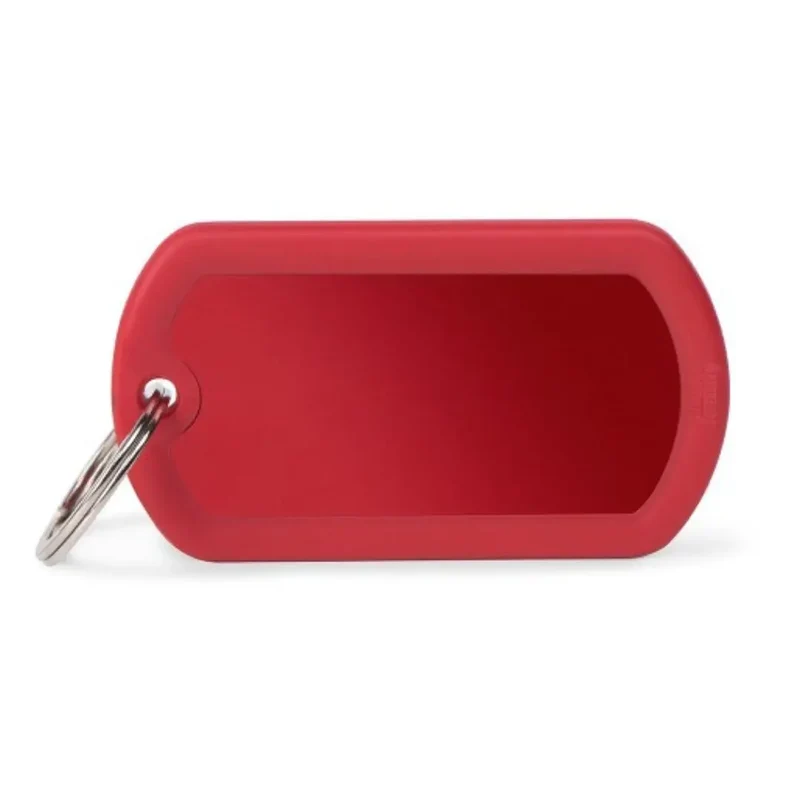Placa identificativa MyFamily Hushtag Military Grande Rojo Goma Roja