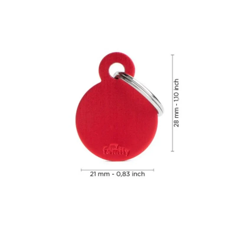 Placa Identificativa MyFamily Basic Círculo Aluminio rojo
